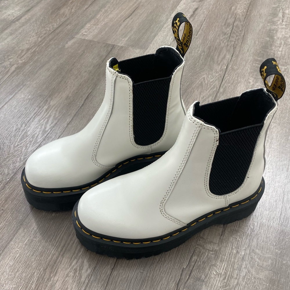 Dr. Martens White Chelsea Boots